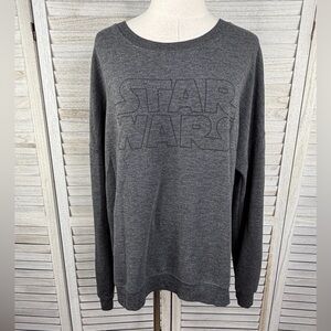 STAR WARS Women's Lightweight Crewneck Sweatshirt Charcoal Gray-XXL